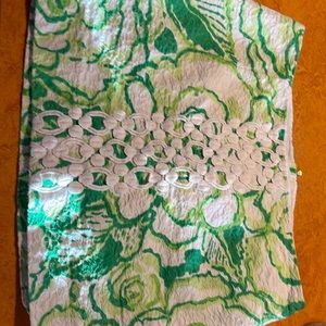 Lilly Pulitzer White Green Tate Heartbreaker Print Skirt 6